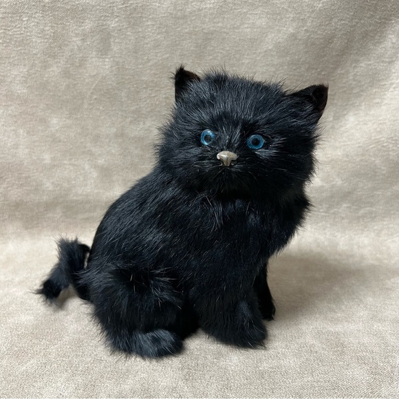 Realistic simulation black cat toy polyethylene & furs prop cat doll - Picture 1 of 7
